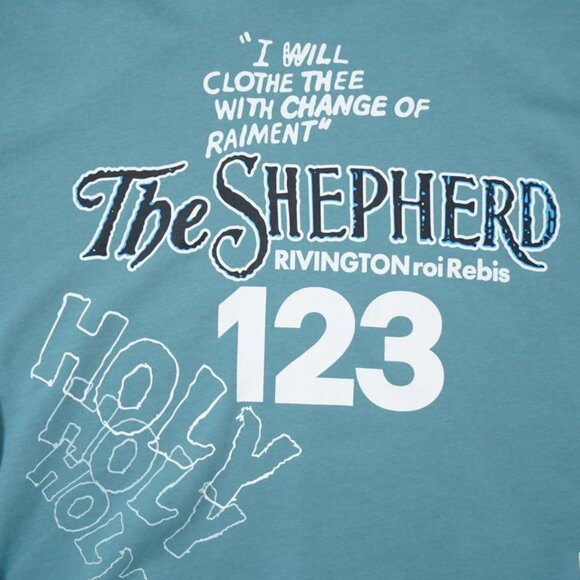 RIVINGTON ROI REBIS Lettering T Shirt Blue Long Sleeve - Picture 4 of 6